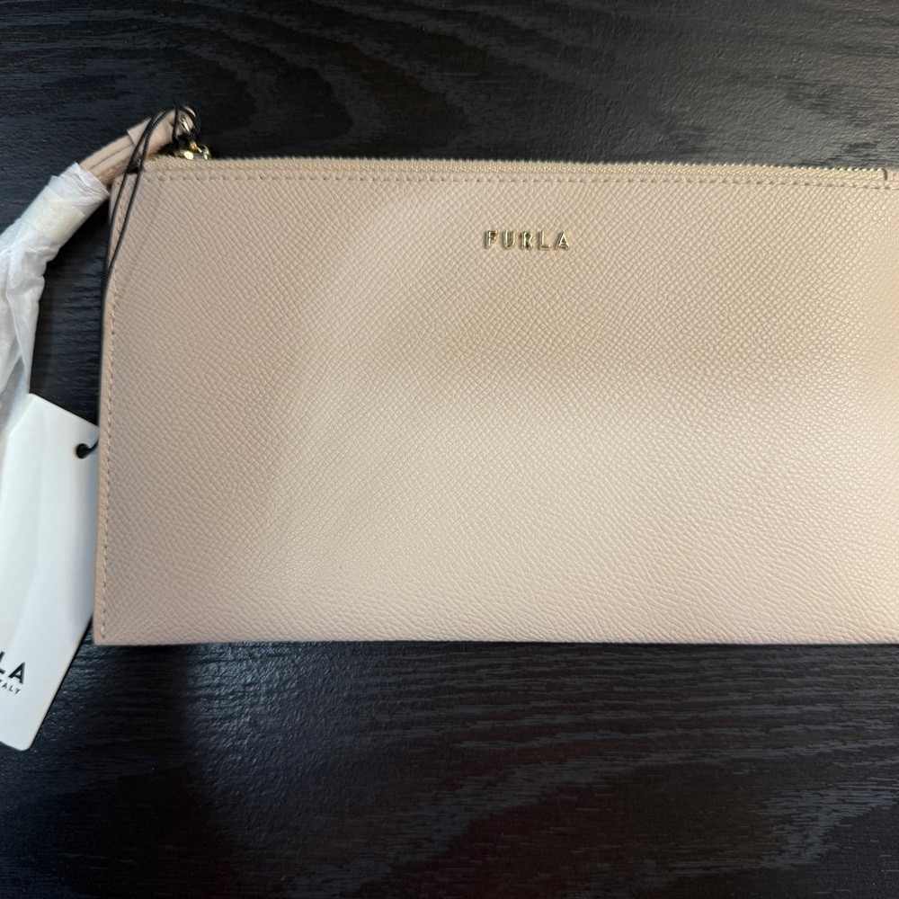 Furla Saffiano Leather Wristlet Clutch